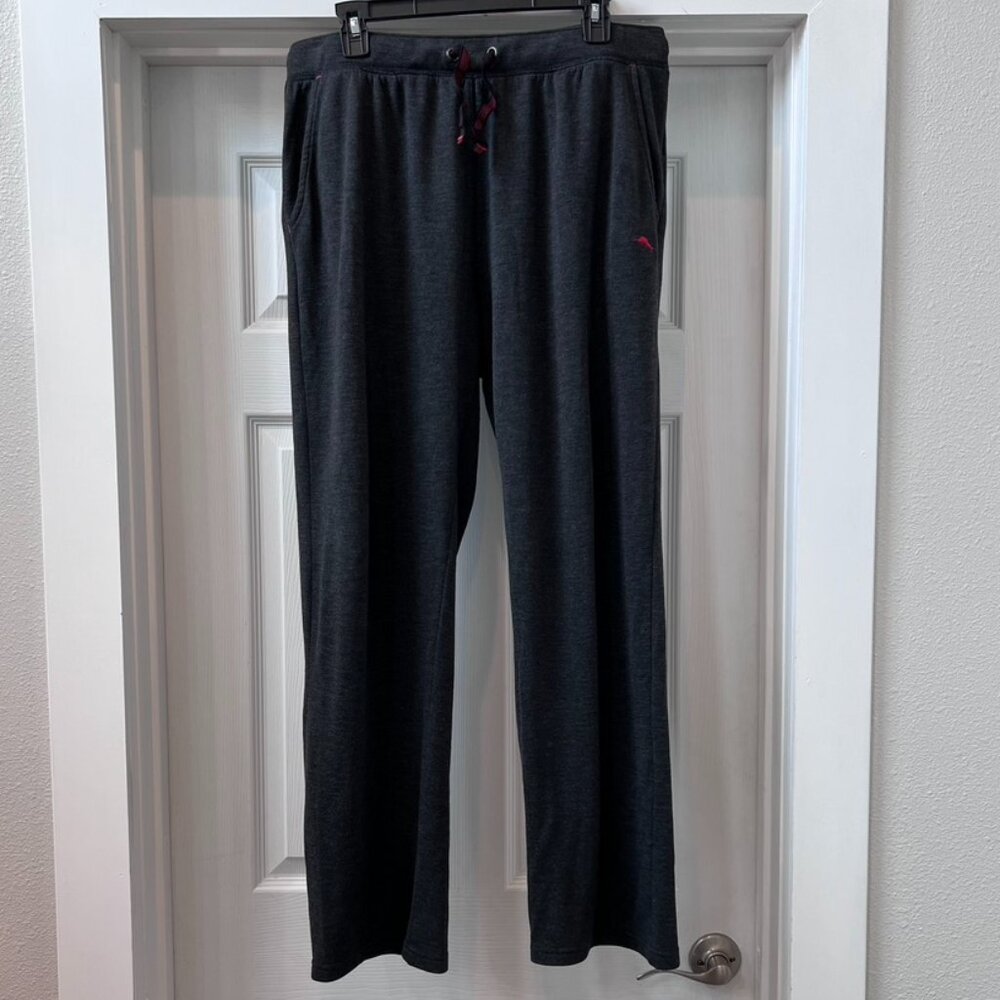 Tommy Bahama Men's Dark Gray Drawstring Loungewear Straight Leg Sweatpants Large